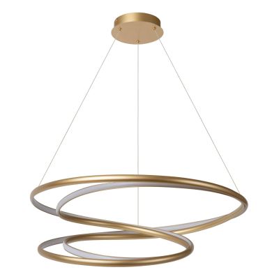 Lucide SARDANA - Pendant light - Ø 80 cm - LED Dim. - 1x74W 2700K - Matt Gold / Brass - Premium